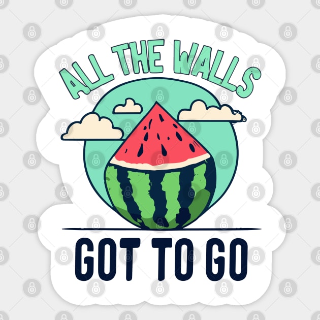 all the walls have got to go - free palestine Sticker by Space Monkeys NFT